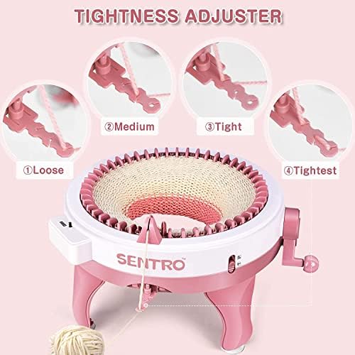 SENTRO Knitting Machine 48 Needles, Smart Circular Knitting Machine, Double Knitting Loom Machine for Adults Beginners,DIY Knitting Board Rotating Machine for Hat, Scarves, Socks - Image 4