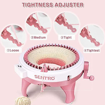SENTRO Knitting Machine 48 Needles, Smart Circular Knitting Machine, Double Knitting Loom Machine for Adults Beginners,DIY Knitting Board Rotating Machine for Hat, Scarves, Socks - Image 4