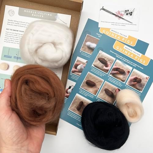 Bergin & Bath Needle Felting Kit, Guinea Pigs. Make Three Cute Little Pigs with This Planet Friendly Craft kit for Adults and Teens. - Image 6