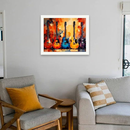 TAOPAOLAB Music Lover Paint by Numbers Kit for Adults - DIY Colorful Electric Guitars Painting on Canvas 16x20 Inches, Acrylic Paint Set, Suitable for Beginners, Art for Home Decoration or Gifts - Image 4