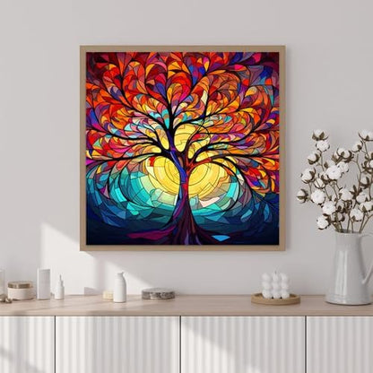 Artunion Framed Paint by Numbers Kit for Adults Beginners & Kids Ages 8-12,Tree of Life Paint by Number with Frame,Acrylic Paint by Numbers Kit on Canvas 10 * 10 Inch Without Easel - Image 2