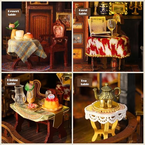 CUTEROOM DIY Miniature House Kit, Wooden Dollhouse Kit with LED Magic Tiny House Kits for Adult Best Birthday (Edinburgh Castle) - Image 4