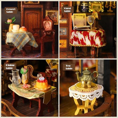 CUTEROOM DIY Miniature House Kit, Wooden Dollhouse Kit with LED Magic Tiny House Kits for Adult Best Birthday (Edinburgh Castle) - Image 4