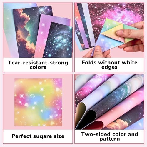 JoyCat Dreamy Fantasy Patterned Origami Paper, 50 Sheets, 6x6 Inch - Image 3
