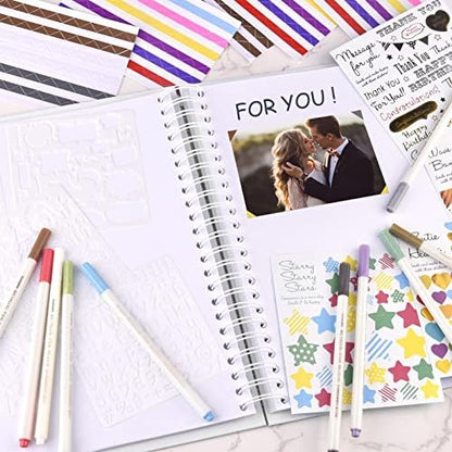 GOTIDEAL 12 x 12 Inch Scrapbook Album with 10 Metallic Markers, White - Image 7