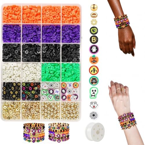 Halloween Bracelet Making Kit with Disc Beads and Gold Tone Spacers by Unknown