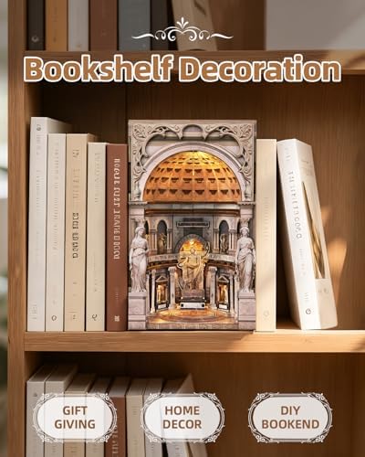 MiniCity Pantheon Book Nook Kit, DIY Miniature Architecture Model with LED - Image 5