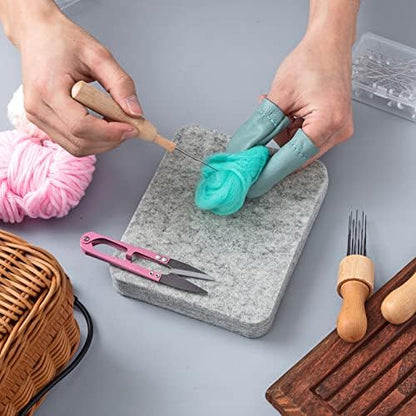 Amylove 2 Pcs Needle Felting Pad, Wool Mat Thick Firm Base, 5 x 6 x 1 Inch - Image 5