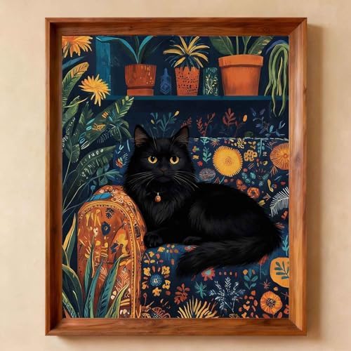 Amphol Paint by Numbers Kit for Adults - 16x20 Inch Black Cat DIY Paint by Number Canvas Art Kit, Oil Painting Kit on Unframed Canvas Art for Stress Relief, Home Wall Decor with Acrylic Paint Set - Image 2