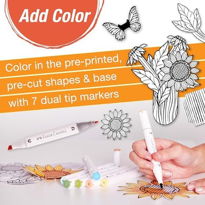 Faber-Castell Pop Up Coloring Bouquet: Sunflowers, Crafts for Adults and Sunflower Gifts for Women, Craft Kits for Adults and Teens, Adult Coloring and Gifts for Teen Girls | Gifts for Mom - Image 5