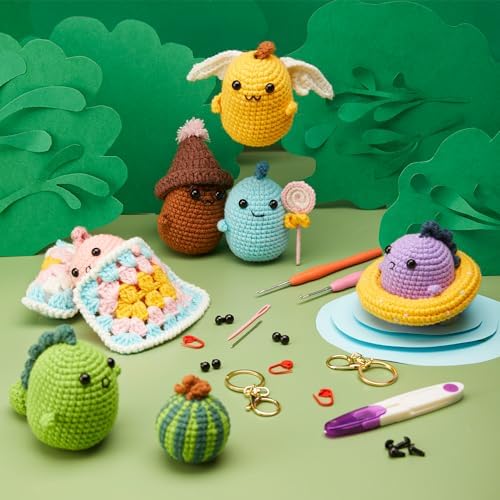 INSCRAFT Crochet Kit for Beginners, 6 Pack Dinosaurs Crochet Animal Kit,Starter Kit with Step-by-Step Video Tutorials, Learn to Crochet Kits for Adults, DIY Knitting Craft Supplies Gift - Image 4
