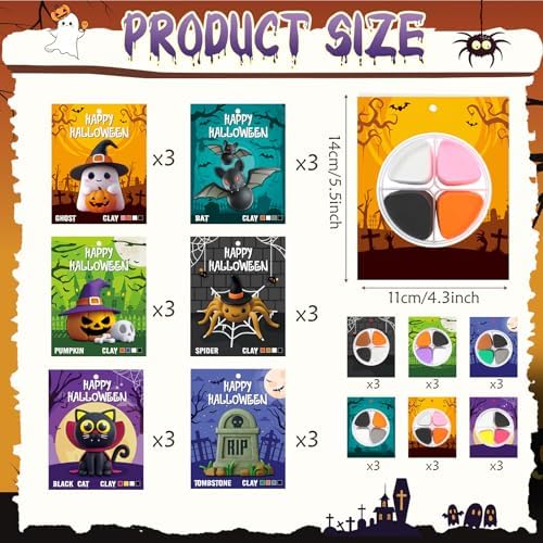 Capoda 18 Set Halloween DIY Craft Kit Halloween Air Dry Clay Kit - Image 2