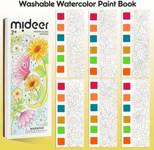 Watercolor Painting Coloring Books Pocket Watercolor Paint Bookmarks - Image 2