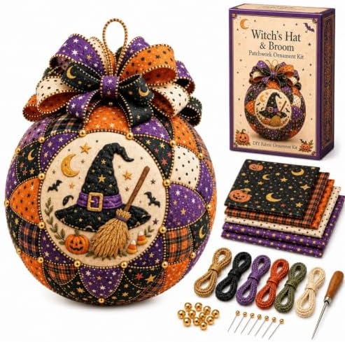 ZSEVMYFJ Christmas Classics Patchwork Ornament DIY Kit, Holiday Decorations (Witch's hat) by Unknown