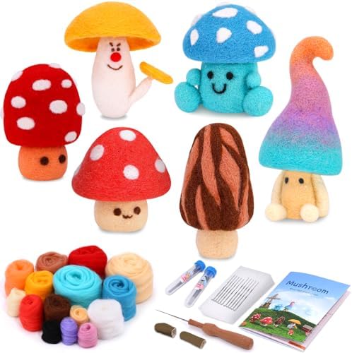 UOOU Needle Felting Kit, Mushroom Wool Felting Kit with Felted Supplies by UOOU