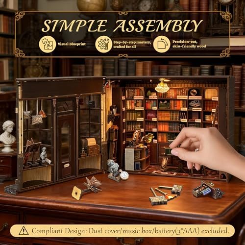 SUNNINO Book Nook Kits for Adults - Book Nook Kit Doll House - Image 5