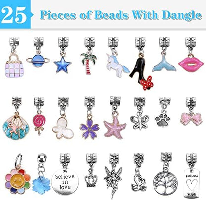 AIPRIDY Charm Bracelet Making Kit,Unicorn Mermaid Crafts Gifts Set Can Inspires Imagination and Creativity,Jewelry Making Kit Perfect Gifts for Girls 5-12 Years Old (125 Pieces) - Image 3