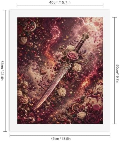 Bozfoxa Paint by Numbers Kit for Adults Beginner Retro Rose Sword - Image 3