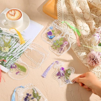 TaoBary 152 Pcs Dried Flower Bookmark Set DIY with Tassels, Pastel Color - Image 5
