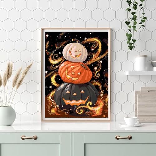 NEGEKFKX Halloween Pumpkin Paint by Numbers Kit for Adults Beginner with Frame,Horror Easy Adult Paint by Number Kits on Canvas DIY Painting for Beginners Art by Numbers for Home Wall Decor 12x8 Inch - Image 5