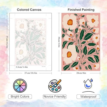 Yezavesu 6 Pack Flowers Paint by Numbers Kit for Adults Beginner 8x12 Inch - Image 3