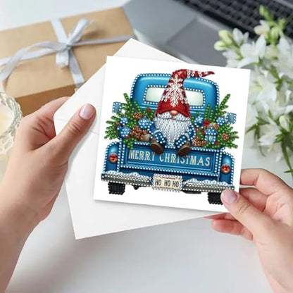 6Pcs Christmas Greeting Card DIY Diamond Art Painting Greeting Cards Blessing Folding Card Kit with White Envelopes Diamond Arts Crafts for Birthday Festival Gift-Goblin03 - Image 3