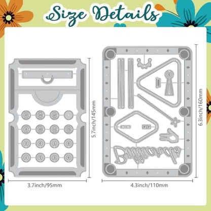 Billiard Table Cutting Dies Billiard Balls Carbon Steel Die Cuts Stencils Blessing Card Scrapbooking Embossing Template Dies for Birthday Greeting Card Making Album Photo Decor - Image 2