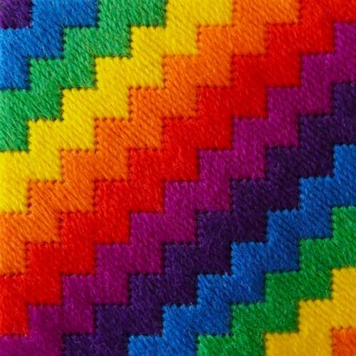 HM NABAVIAN Appletons Wool Needlepoint Kit – Bargello Range - Rainbow Zigzag Designed by The Bargello Sisters by HMNabavian