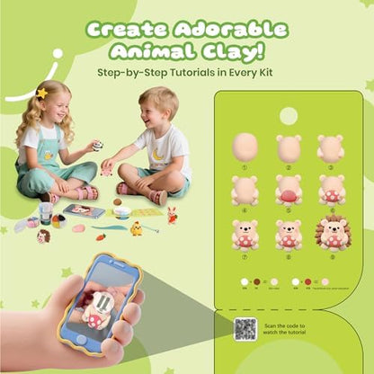 Nicella Air Dry Clay Kit, 12 Animals Modeling Clay for Kids, Model Magic Clay with Sculpting Tools and Tutorials, Safe & Non-Toxic, DIY Arts & Crafts School Projects, Home Party Favors for Boys Girls - Image 3
