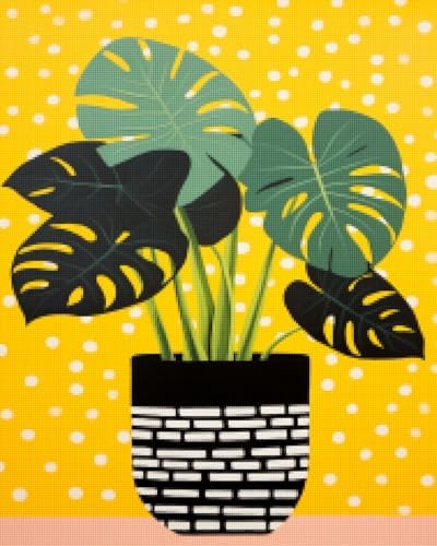 CISDKK Wild Flowers,Embroidery kit Flowers,Monstera Plant,Monstera Plant,House Plant,Modern Plant Wall,Botanical,Pink Plant,11CT,13.39 * 17.33 inch, pattern9 by Unknown