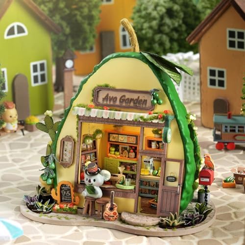 Dollhouse Miniature DIY House Kit,Mini 3D Wooden Doll House Craft Model with LED Creative Room Perfect DIY Gift for Friends, Lovers and Families (Milkshake Shop) - Image 2