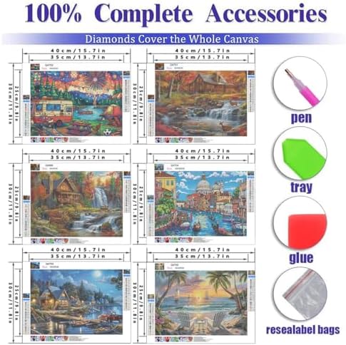 DOTSOPS 6 Pcs Landscape City Diamond Painting Kits Art Adults Painting Kits - Image 2