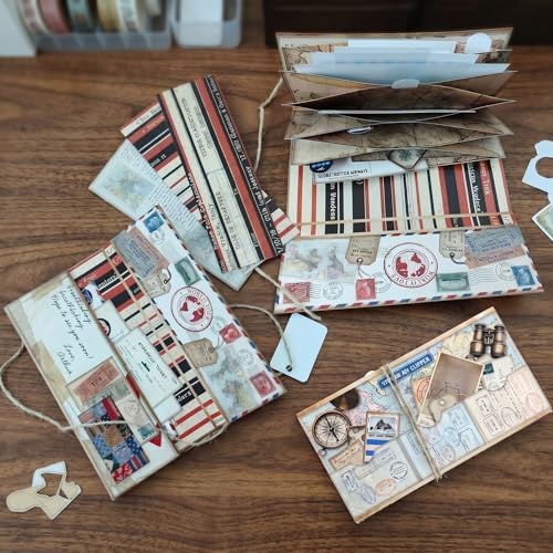 Accordion Folio Mini Project,Folio Booklet Craft Kit, Junk Journal Kit, Scrapbooking Supplies, Journaling Decor, Mini Folio Writer Folder Project, Arts & Crafts Gifts, Handmade Decor Accessories by Unknown