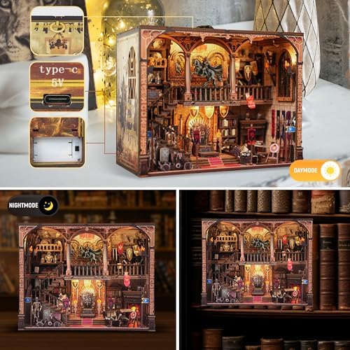 Book Nook Kit - DIY Tiny Home Dollhouse with Sensor LED Light | Enchanting 3D Puzzle Insert for Adults & Teens | Ideal Crafts for Heartfelt Gifts & Everyday Creativity - Image 5