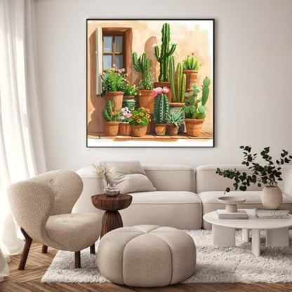 Paint by Numbers Kit for Adults, Desert Cactus Painting, 16 x 16 Inch - Image 2