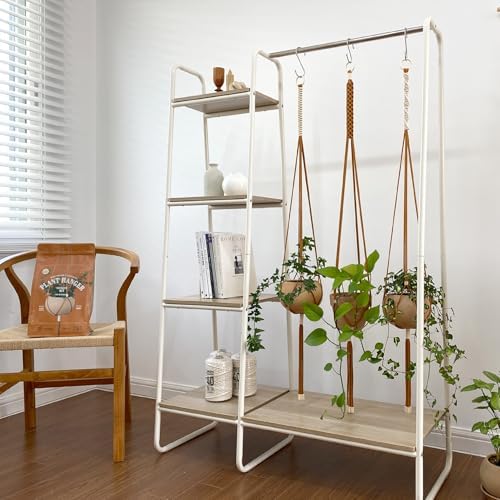 Macrame Kits for Beginners, 3 Set of Plant Hangers DIY Kit: Braided Polyester Ropes 50yds*5mm Burnt Orange, 20yds*2mm Ivory, 60+Pcs Supplies with Step-by-Step Easy Instructions (ORIV) - Image 2