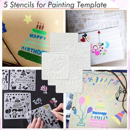 Card Making Supplies For Adults and Kids,Card Making Kits 28 Blank Greeting Cards and Envelopes with Supplies And Stamp Set- Giftable DIY Greeting Card Set- Happy Birthday Christmas Thank You - Image 4