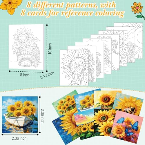 Cholemy 36 Pcs Paint and Sip Kit Gift for Adults 8''x10'',Sunflower - Image 3