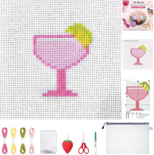 XunYee 13 Pcs Margarita 18 Mesh Needlepoint Canvas Kit for Beginner by XunYee