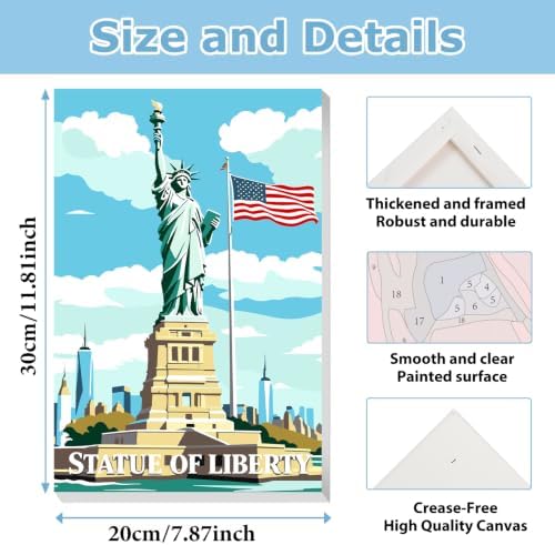 City Paint by Number for Adults, Paint by Numbers Kit for Adults 8x12 Inch - Image 4