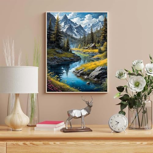 HITO Landscape Paint by Numbers Kit for Adults 16x20 Inch Frameless - Image 3