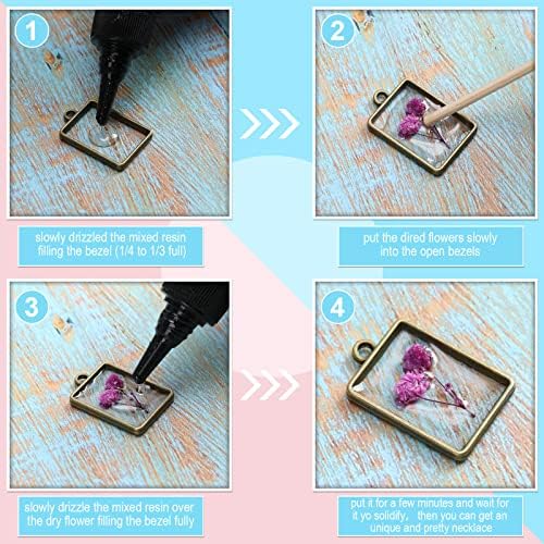 Inbagi 180 Pcs Open Bezels for Resin Jewelry, Hollow Frame Pendants Kit - Image 7