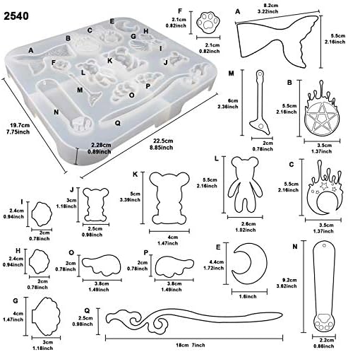 FUNSHOWCASE Jewelry Making Molds Resin Casting Set Charms and Pendants, Chess 3 Eyed Kitty Hair Pin Silicone Mold, with Key Ring, Chain Extension, Screw Eye, Jump Rings, Cat Eye Domes 218-kit - Image 5
