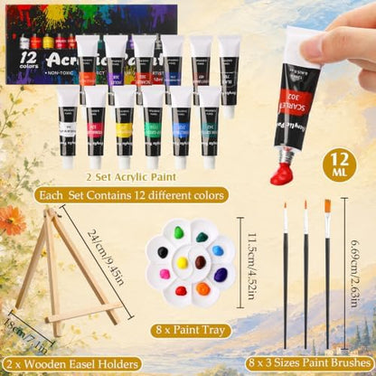 Cholemy 36 Pcs Paint and Sip Kit Gift for Adults 8''x10'',Natural Scenery - Image 4