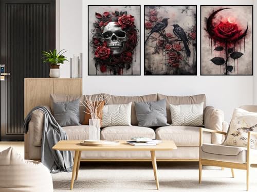 3 Pack Gothic Paint by Numbers Kit for Adults Framed Canvas, Frameworkless - Image 6