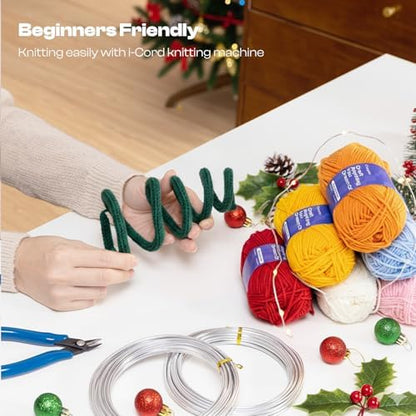 Caydo Aluminum Craft Wire & Acrylic Yarn Skeins Kit for iCord Beginners - Image 4
