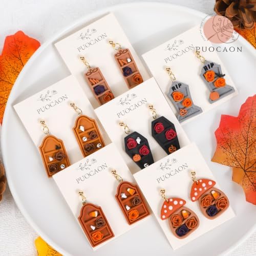 Puocaon Halloween Bookshelf Polymer Clay Cutters for Jewelry Earring Making - Image 2