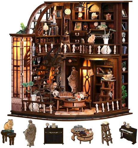 CRIOLPO Book Nook Kits for Adults DIY Miniature House Kit with LED Lights by CRIOLPO