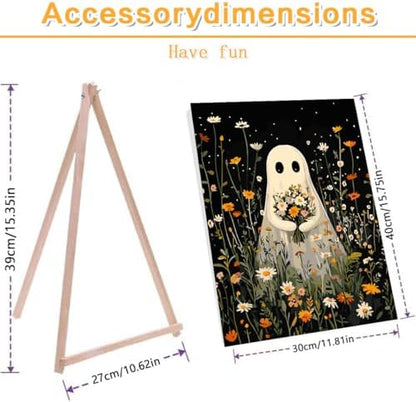 Halloween Framed Paint by Numbers Kits for Adults 12x16in with Wooden Easel - Image 2