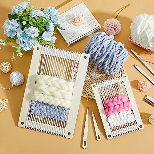 Juexica 7-piece Weaving Loom Kit for Beginners, Complete Wooden, Beige - Image 6
